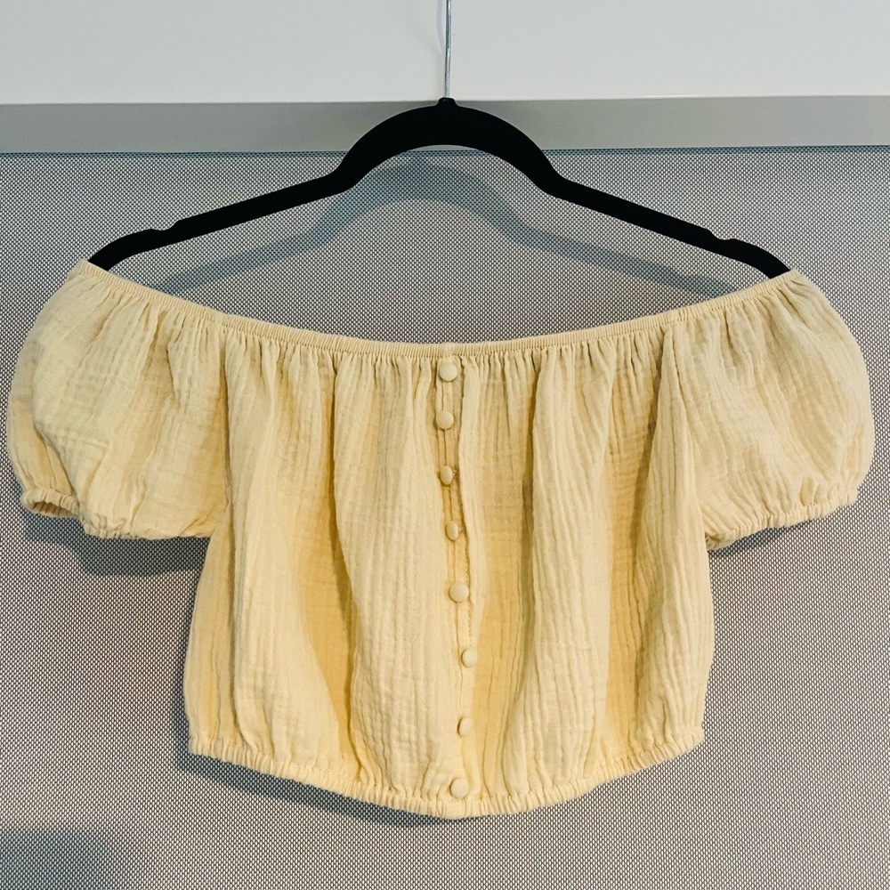 Forever 21 Off The Shoulder Yellow Top